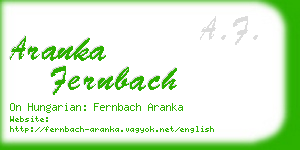 aranka fernbach business card